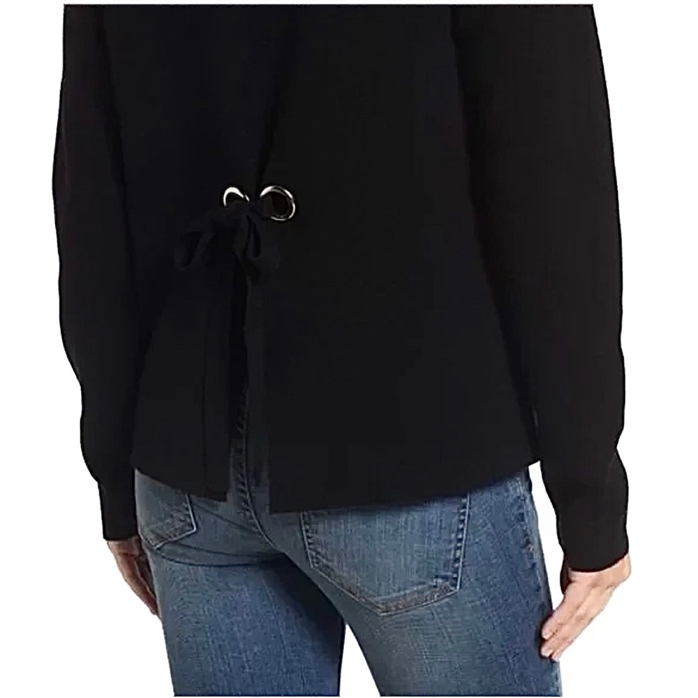 Halogen | Eyelet Ribbon Crewneck Sweater